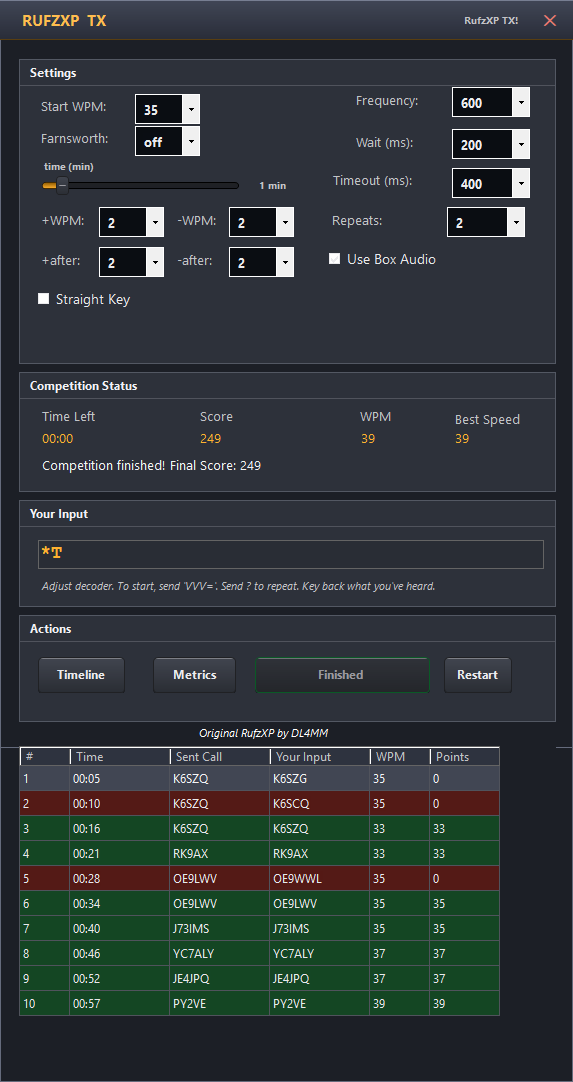 RufzXP callsign-copy trainer